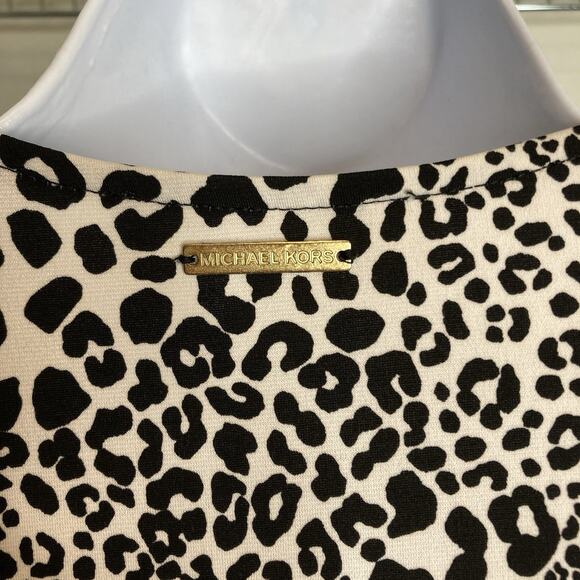 Michael Michael Kors Women's Leopard Print V‎ Neck Blouse Size 1X Flowy Safari - Picture 10 of 11